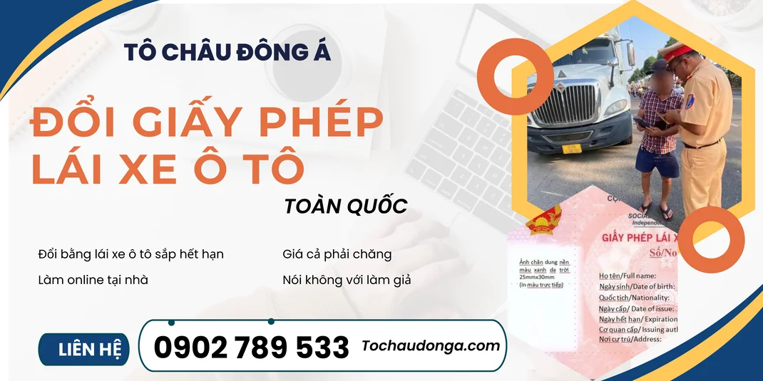 Đổi bằng lái xe ô tô online toàn quốc