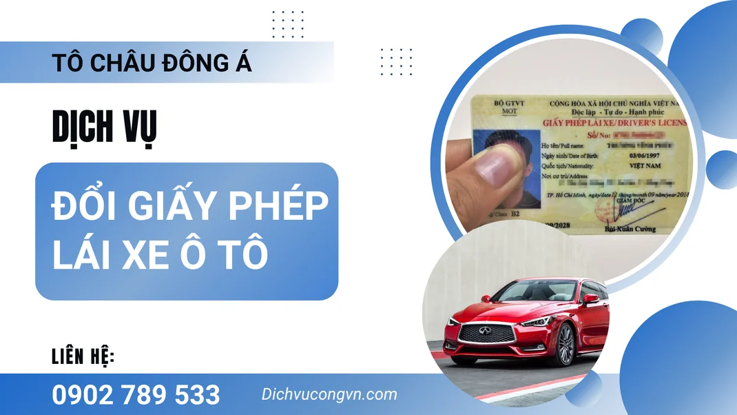 Đổi bằng lái xe ô tô online toàn quốc