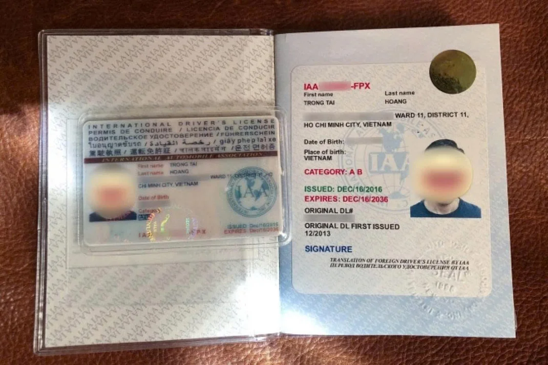 Hình ảnh bằng lái xe IAA