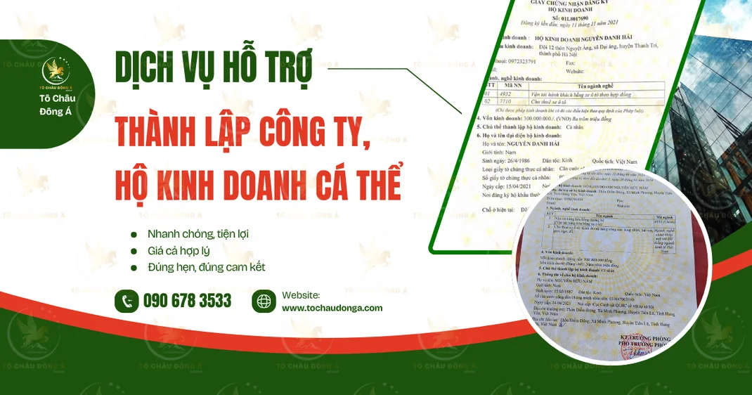 Dịch vụ thành lập công ty, hộ kinh doanh cá thể