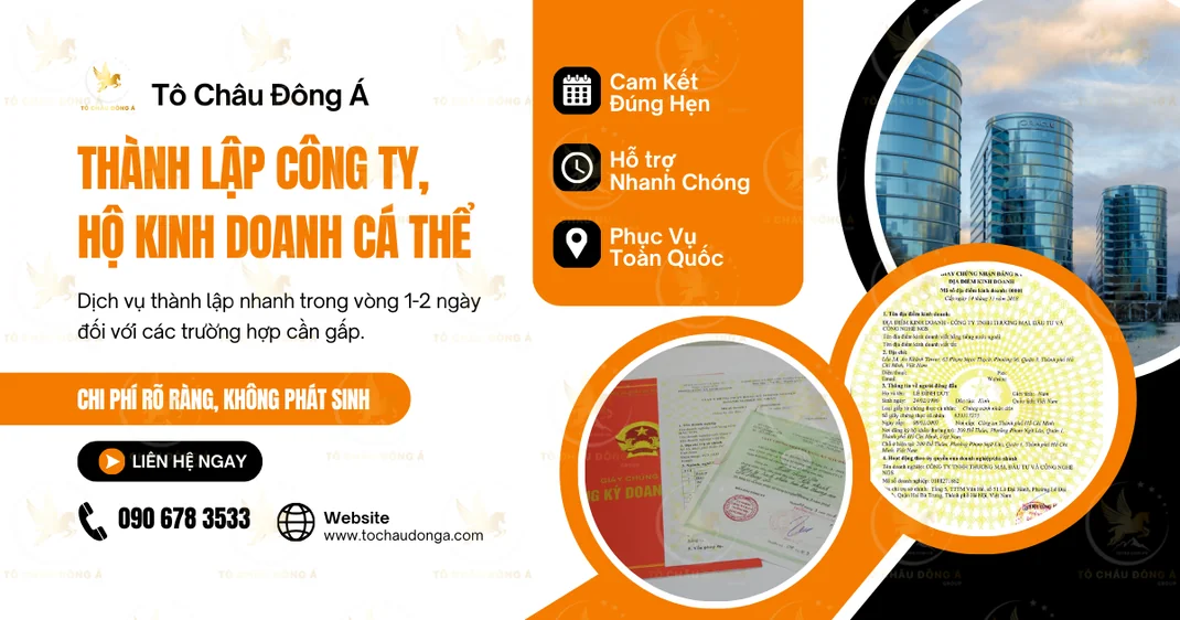 Thành lập công ty, hộ kinh doanh cá thể theo quy định nhà nước