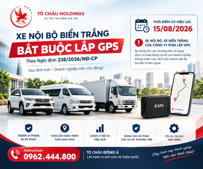 Xe nội bộ biển trắng có bắt buộc lắp GPS? Quy định mới theo Nghị định 238/2026/NĐ-CP