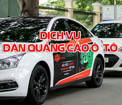 Thiết kế và thi công dán quảng cáo trên xe ô tô Sài Gòn