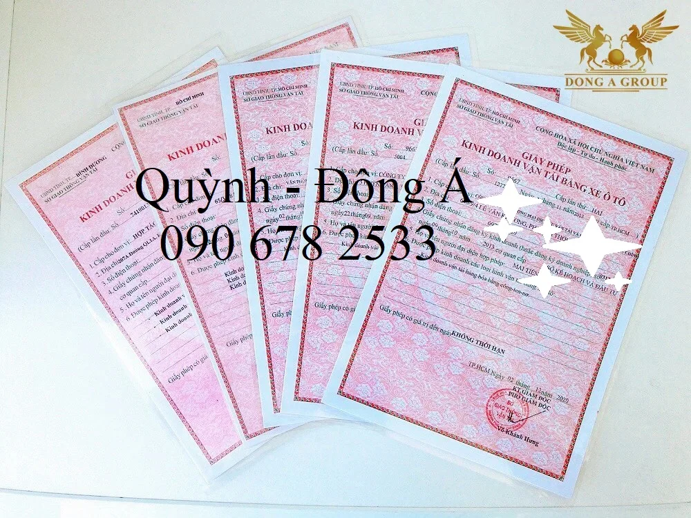 làm giấy phép kinh doanh vận tải ở Bình Dương