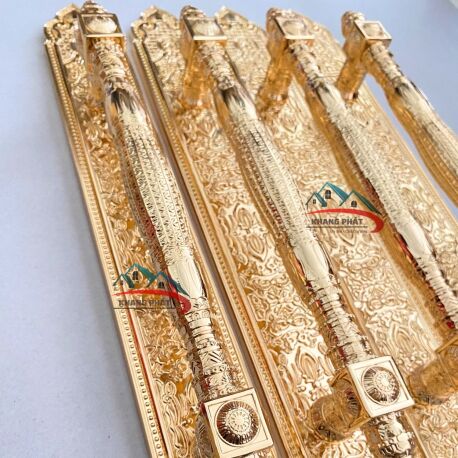 Bộ Tay Kéo Cửa Chính Bằng Đồng Thau KP999F – Phụ Kiện Cửa Gỗ Sang Trọng