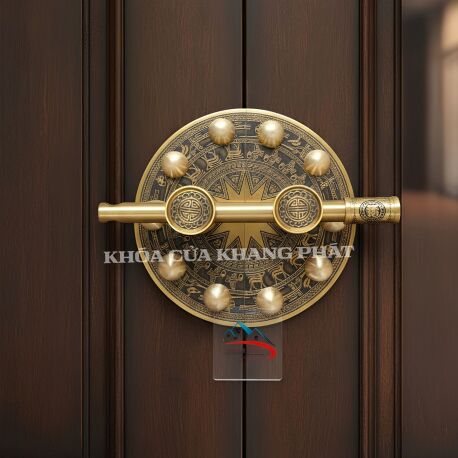 Bộ Then Cài Đồng Thau Rêu Giả Cổ Trang Trí Cửa Đại Sảnh, Nhà Thờ Họ