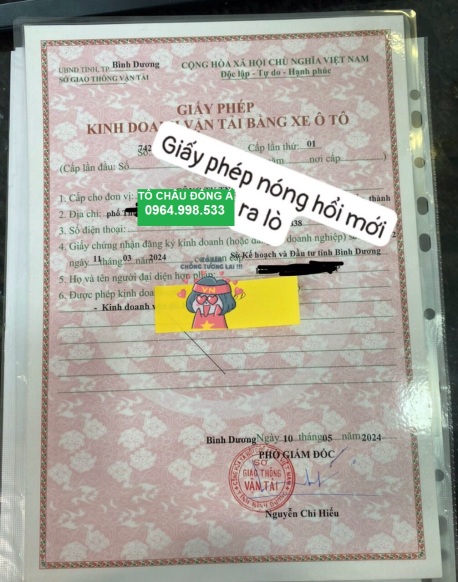Cấp giấy phép kinh doanh vận tải tại Bình Định