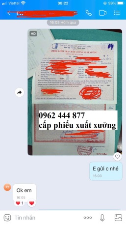 Cấp hình ảnh phiếu xuất xưởng tại Nghệ An