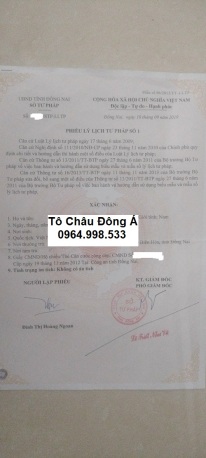 Cấp phiếu lý lịch tư pháp cực uy tín tại Bắc Giang