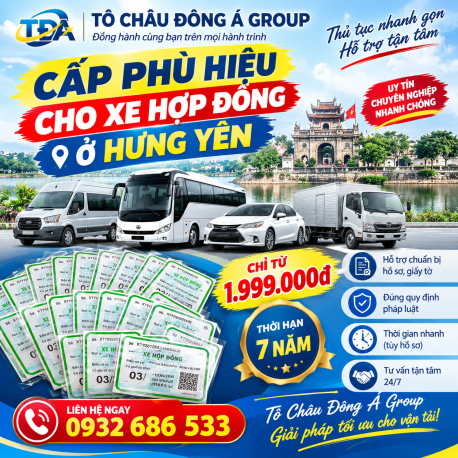 Cấp phù hiệu cho xe hợp đồng ở Hưng Yên