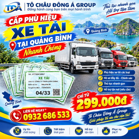 cấp phù hiệu cho xe tải tại Quảng Bình nhanh chóng