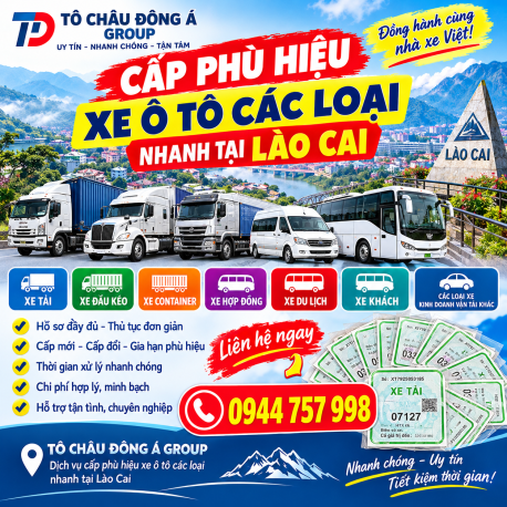 Cấp phù hiệu xe ô tô các loại nhanh tại Lào Cai