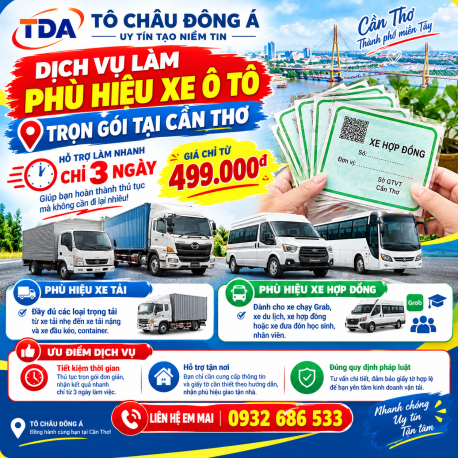  Cấp phù hiệu xe tại Cần Thơ giá rẻ uy tín