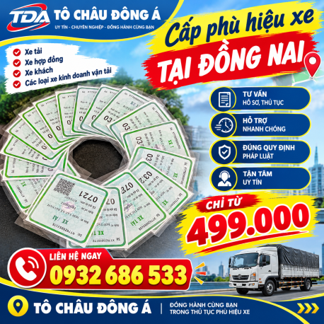  Cấp phù hiệu xe tại Đồng Nai
