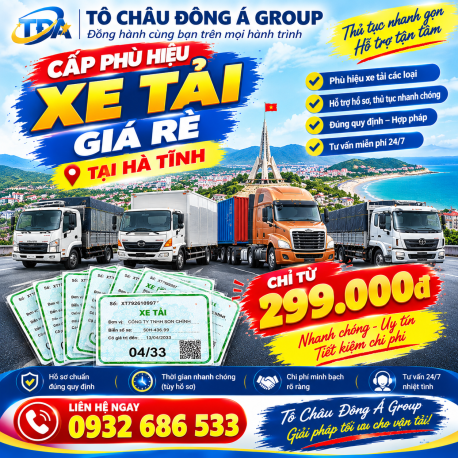 Cấp phù hiệu xe tải giá rẻ tại Hà Tĩnh