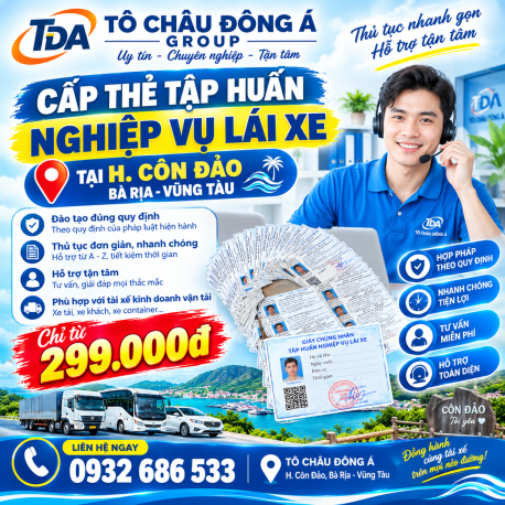  Cấp thẻ tập huấn nghiệp vụ lái xe tại H. Côn Đảo, Bà Rịa - Vũng Tàu