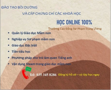 CHỦ TRƯỜNG MN CẦN HỌC GẤP CHỨNG CHỈ QUẢN LÝ GIÁO DỤC MẦM NON HỌC ONLINE