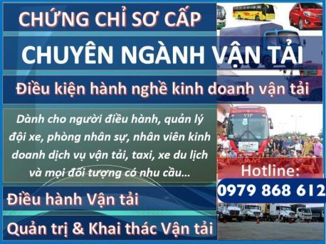 Chứng chỉ quản lý Điều hành Vận tải ,chứng chỉ sơ cấp điều hành vận tải