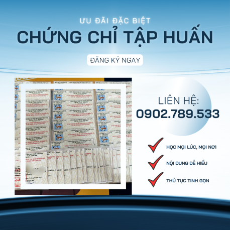 CHỨNG CHỈ TẬP HUẤN NHANH TẠI HỒ CHÍ MINH