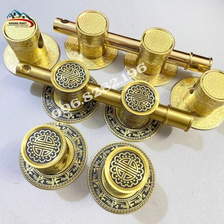 Chùy Cài Then Đồng Thau Cho Cửa Gỗ Cổ – Bộ Khóa Cửa Bức Bàn