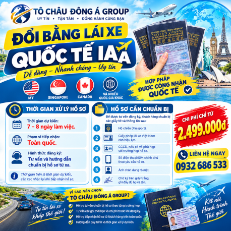 Dịch Vụ Đổi Bằng Lái Xe Quốc Tế IAA Uy Tín, Nhanh Chóng toàn quốc