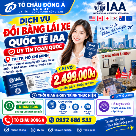 Dịch Vụ Đổi Bằng Lái Xe Quốc Tế IAA Uy Tín Tại TP.Hồ Chí Minh