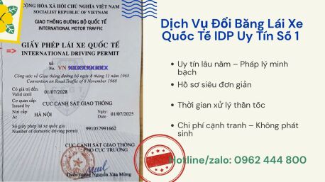 Dịch Vụ Đổi Bằng Lái Xe Quốc Tế IDP Uy Tín, Nhanh Chóng Tại Thành Phố Huế