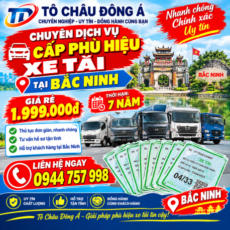 Dịch vụ làm phù hiệu xe tải giá rẻ tại Bắc Ninh