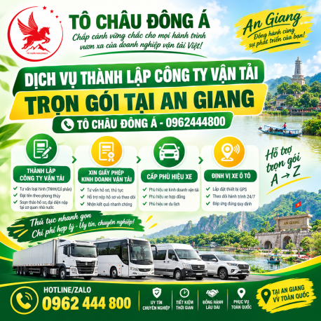 Dịch Vụ Thành Lập Công Ty Vận Tải Trọn Gói Tại An Giang