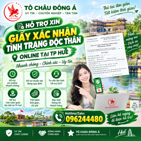 Dịch Vụ Xin Giấy Xác Nhận Tình Trạng Độc Thân Online Tại TP. Huế