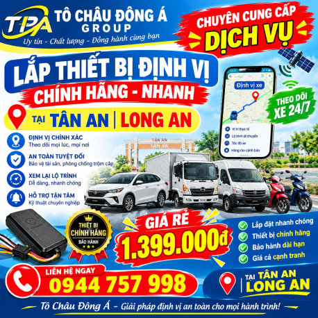  Gắn thiết bị định vị chính hãng nhanh tại Tân An Long An