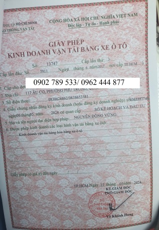 Giấy phép kinh doanh vận tải Long An giá phải chăng