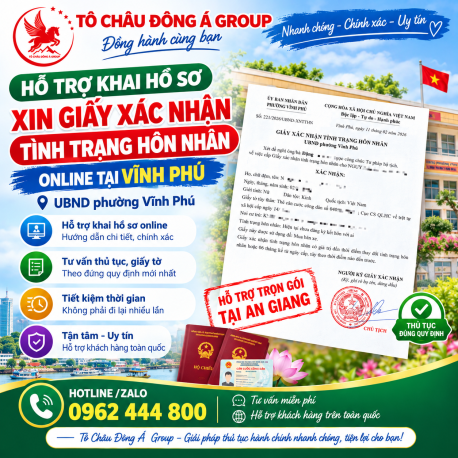 HỖ TRỢ XIN GIẤY XÁC NHẬN TÌNH TRẠNG HÔN NHÂN ONLINE TẠI AN GIANG