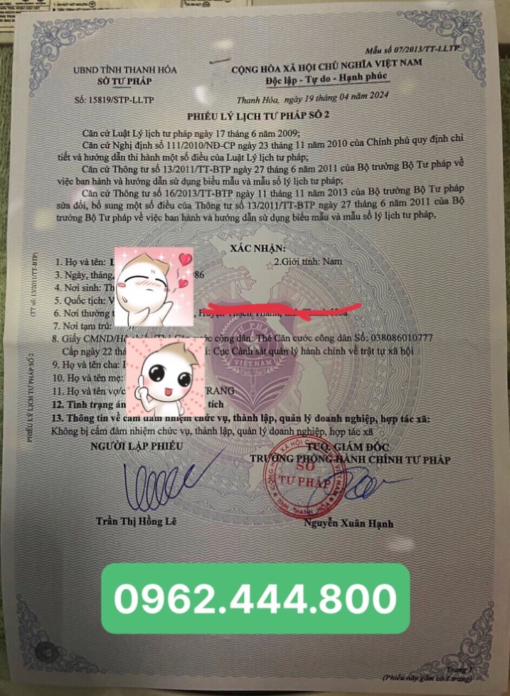 Làm lý lịch tư pháp số 1 và số 2 uy tín tại Vũng Tàu