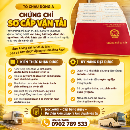 HỌC CHỨNG CHỈ SƠ CẤP VẬN TẢI Ở PHÚ NHUẬN - HỒ CHÍ MINH