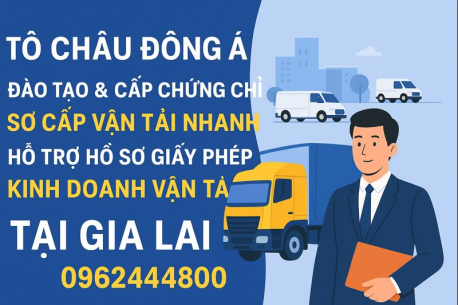 Học Online Cấp Chứng Chỉ Vận Tải Làm Hồ Sơ Xin Giấy Phép Tại Gia Lai