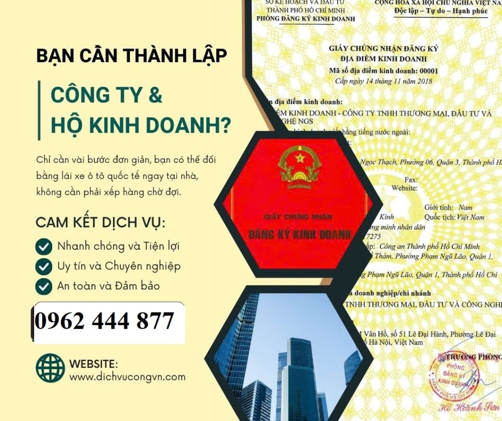 Dịch vụ làm giấy thành lập công ty ở Cần Thơ