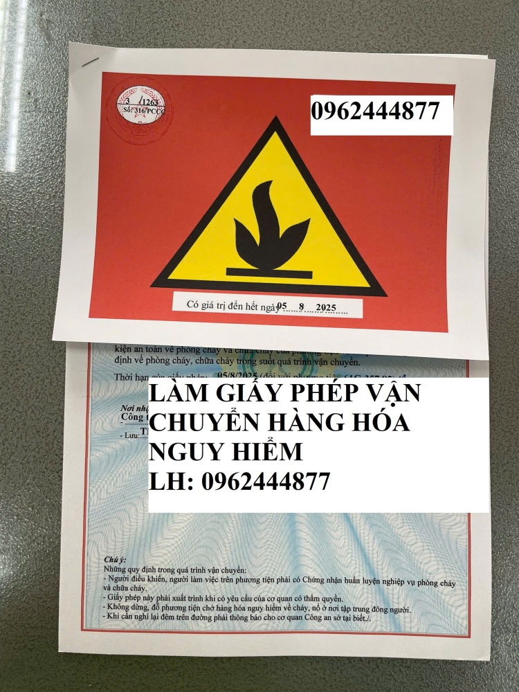 Làm giấy phép vận chuyển hàng nguy hiểm tại bình dương