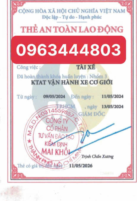 Hưng Yên làm thẻ An Toàn Lao Động online giá rẻ uy tín