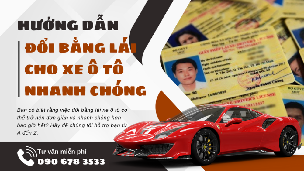Đổi bằng lái xe ô tô ở thành phố Thái Nguyên online nhanh