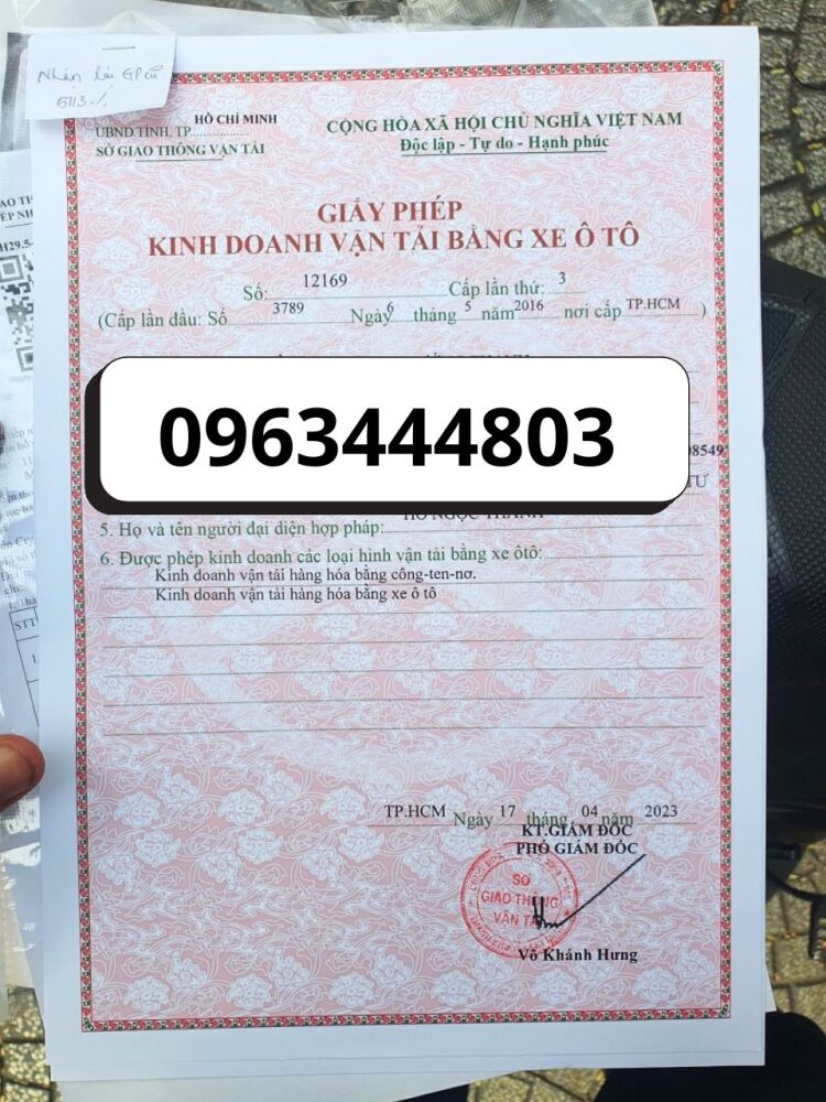 Nhận dịch vụ cung cấp giấy phép kinh doanh vận tải tại Bình Dương cũ