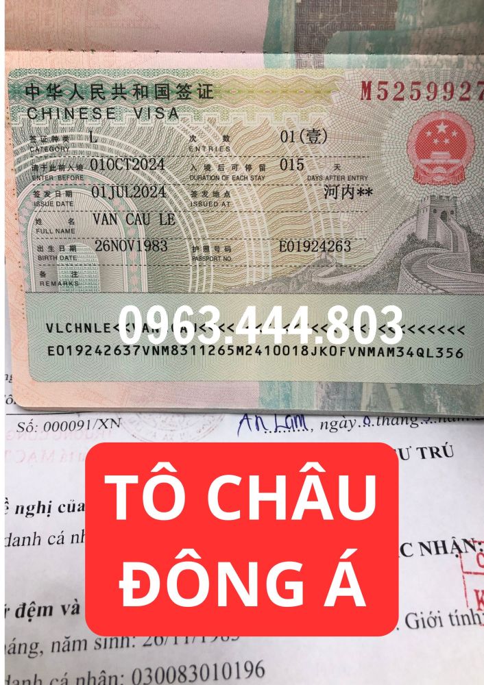 VISA TRUNG QUỐC tại HÀ NỘI siêu rẻ- uy tín