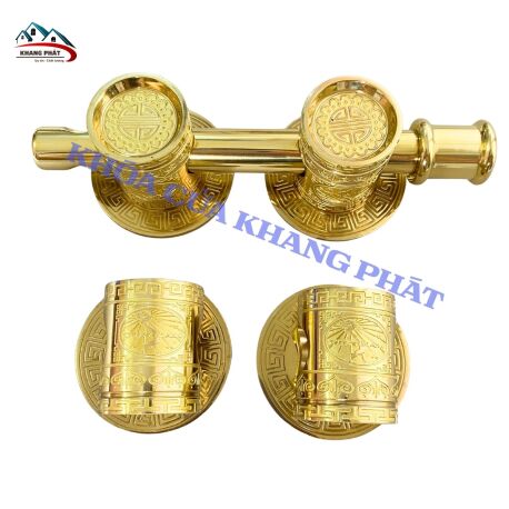 Khóa chùy đồng cài then hoa  bằng đồng cho cửa gỗ bức bàn