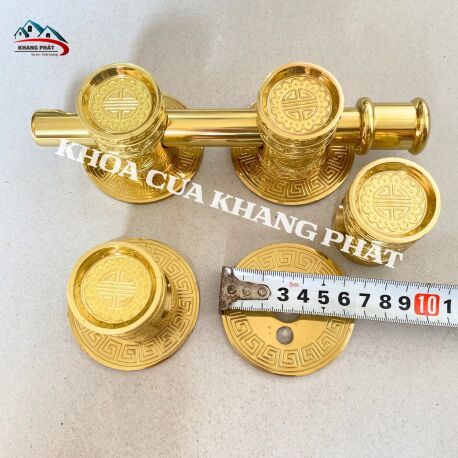 Khóa chùy đồng cài then hoa  bằng đồng cho cửa gỗ bức bàn
