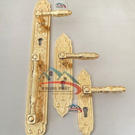 Khóa Cửa Chính KP999 Đồng Thau Đúc Nguyên Khối Mạ Vàng 24K Cao Cấp