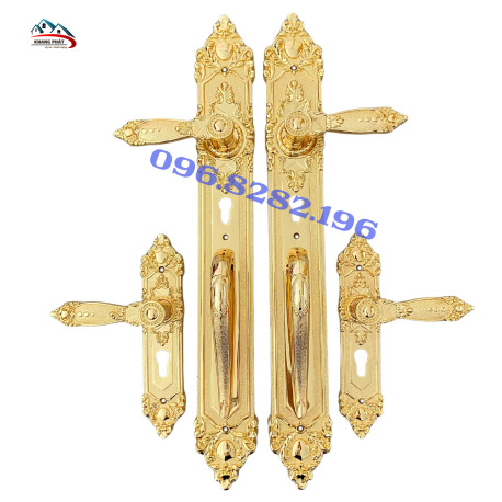 Khóa Cửa Đồng Mạ Vàng 24K 60cm – Khóa Cửa Đại Sảnh, Biệt Thự Cao Cấp
