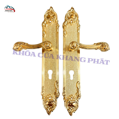 Khóa Cửa Đồng Thau Màu Vàng 24K Cao Cấp - Tay Gạt Cửa Sang Trọng Kích Thước 25cm, 38cm, 60cm