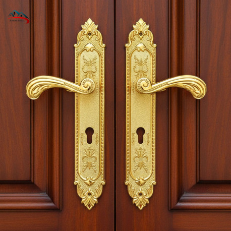 Khóa Cửa Tay Gạt Bằng Đồng KP7283 Mạ 24K Tân Cổ Điển Sang Trọng