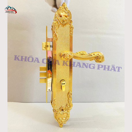 Khóa cửa tay gạt bằng đồng thau 24k - KP6161 Khóa cửa Khang Phát