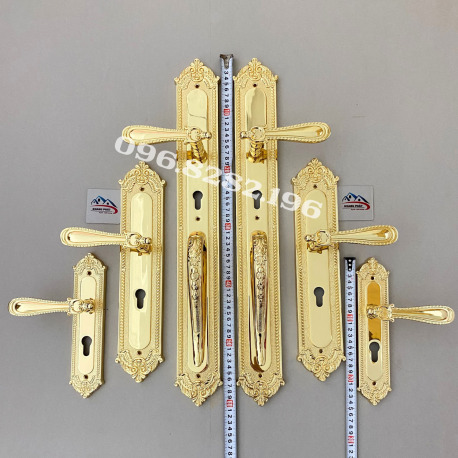 Khóa cửa tay gạt bằng đồng thau màu 24k